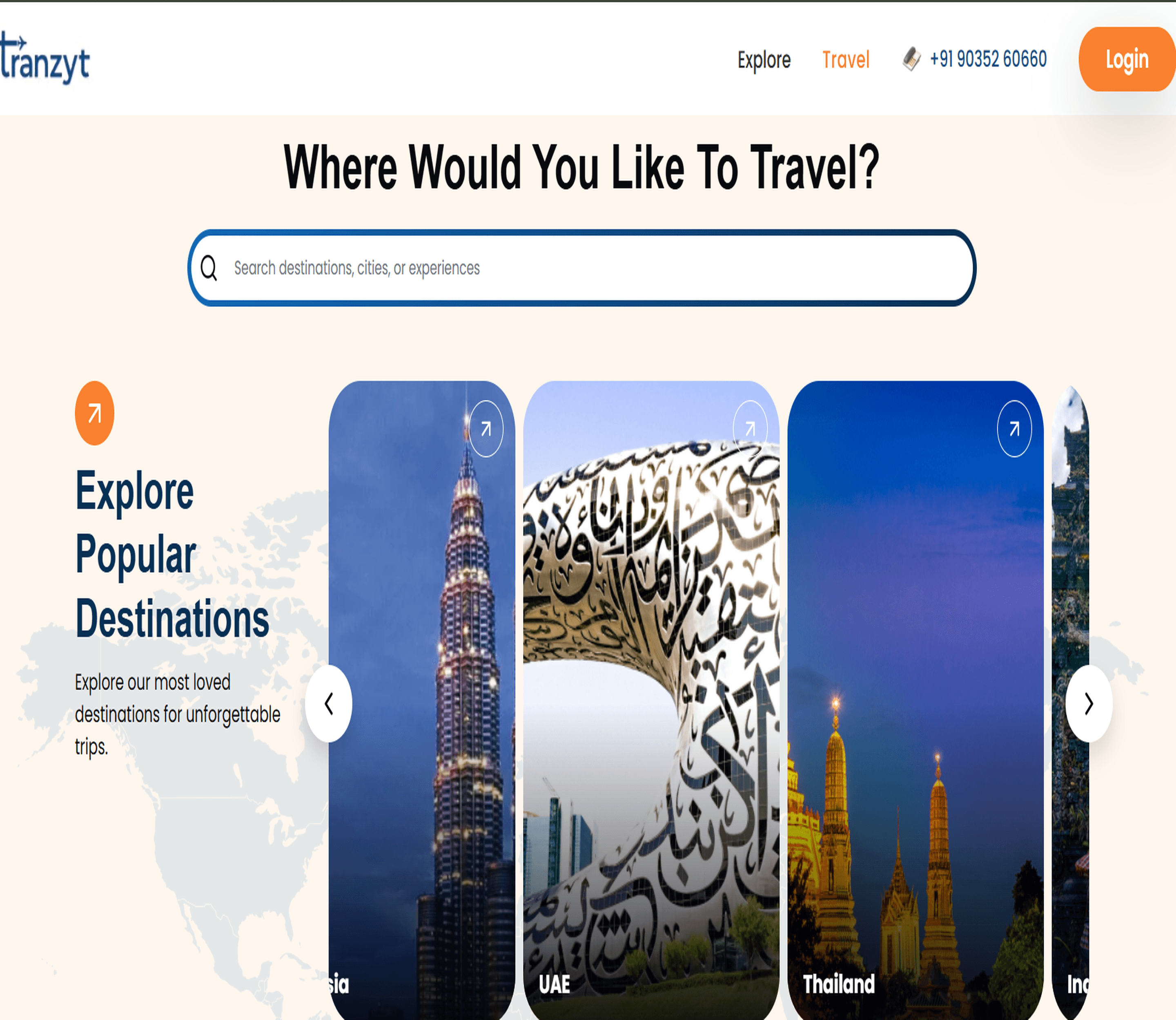 Tranzyt - A Visa and Travel Platform dashboard